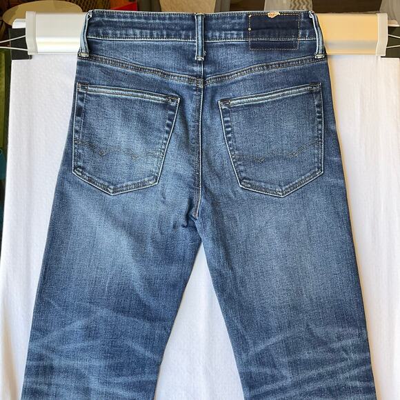 American Eagle Outfitters Men Waxed denim Straight Leg Jeans size 28 x 30, Blue - Picture 11 of 12